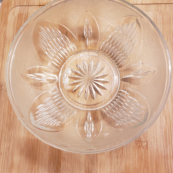 Vintage part frosted Sherdley 'Nordic' Art Deco glass bowl fruit trifle dessert - Picture 3 of 4
